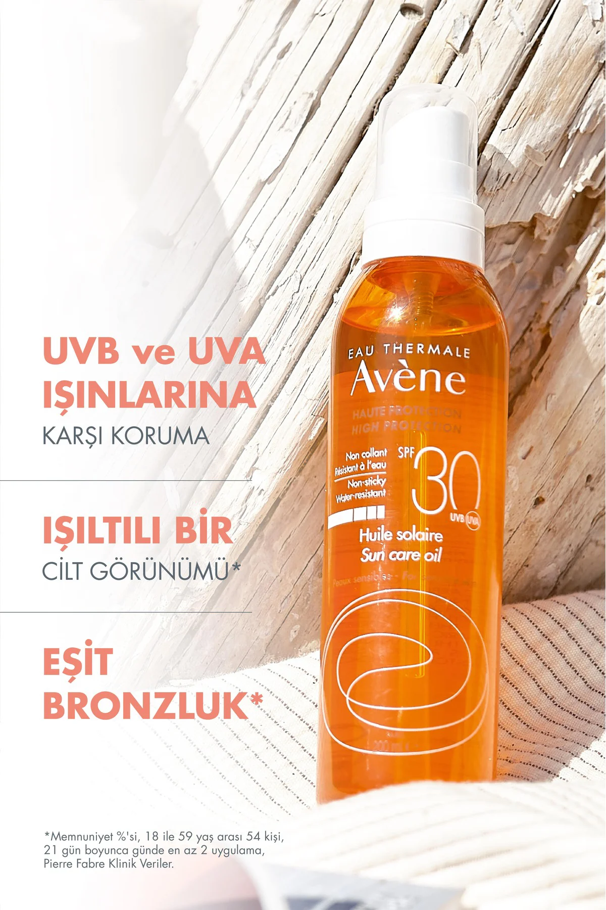 Hassas Ciltler için Bronzlaştırıcı Etkili Sprey Güneş Yağı SPF30 