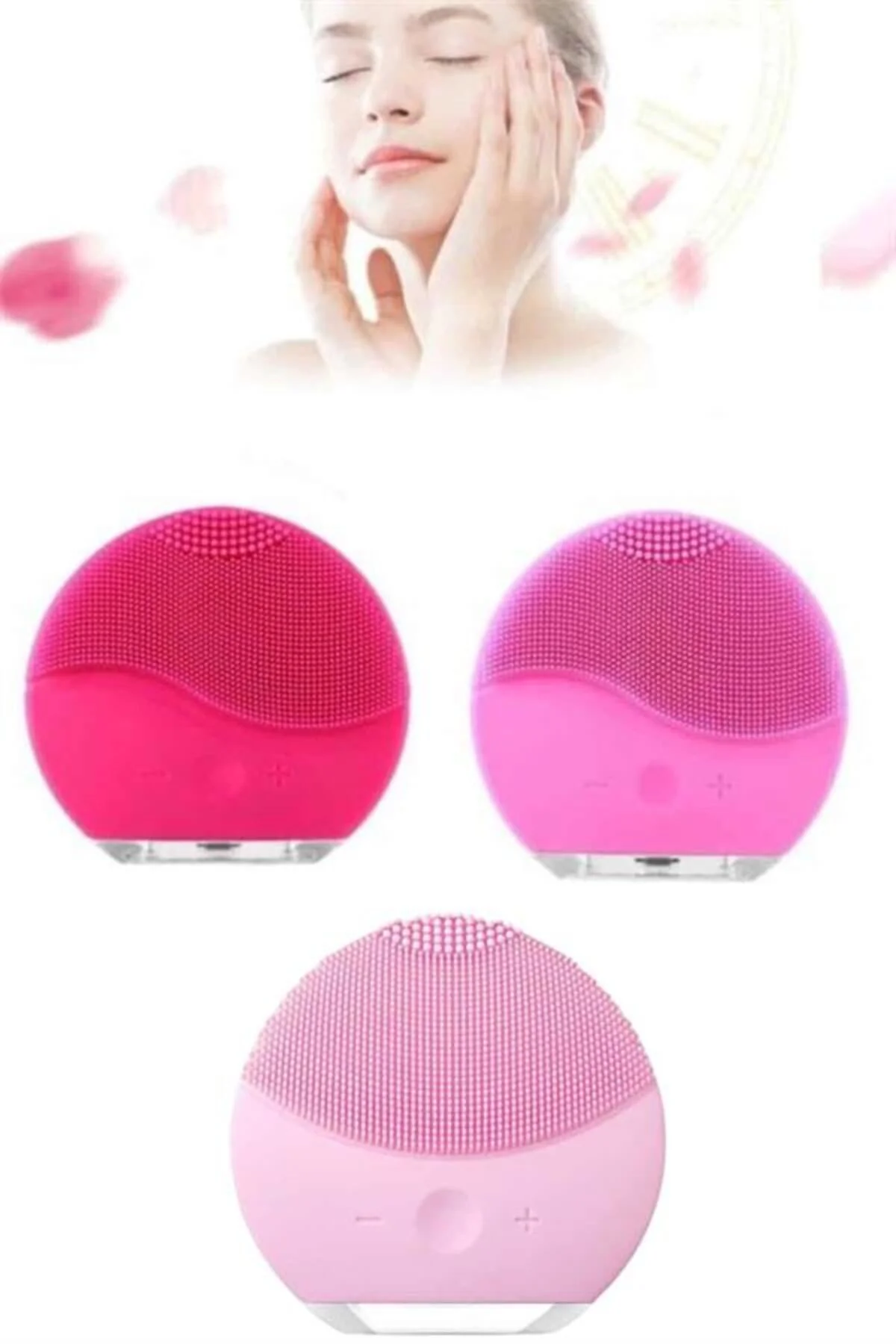 Hassas Ciltlere Özel Titreşimli Yüz Temizleme ve Masaj Aleti - Li
