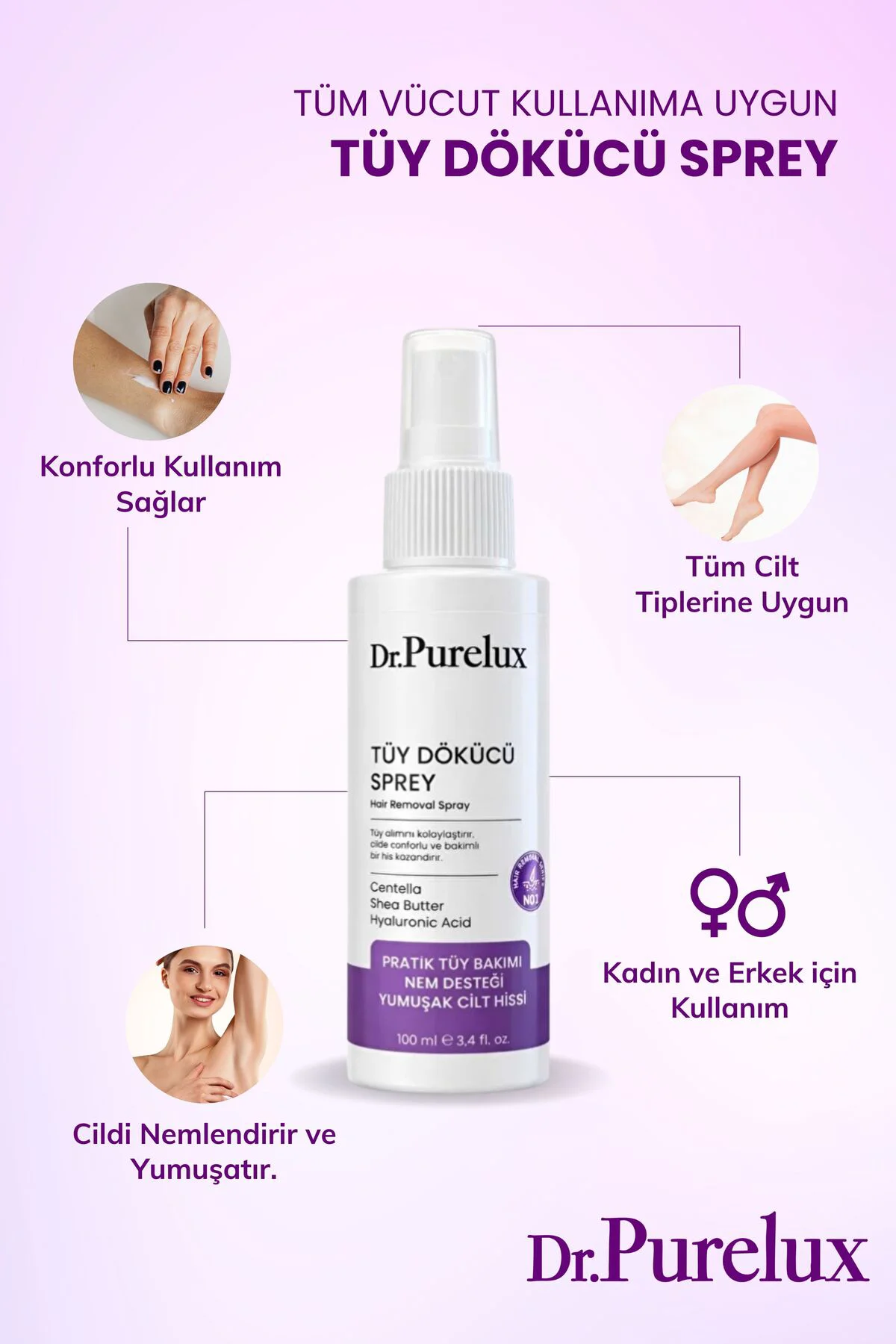 Hassas Ciltlere Uygun Tüy Dökücü Sprey – Pürüzsüz ve Yumuşak Cilt