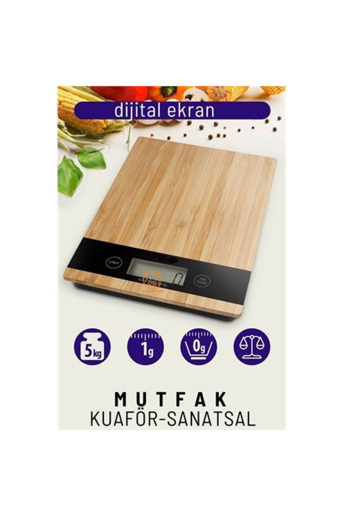 Hassas Mutfak Terazisi Ahşap Kuaför Terazisi 5 Kg