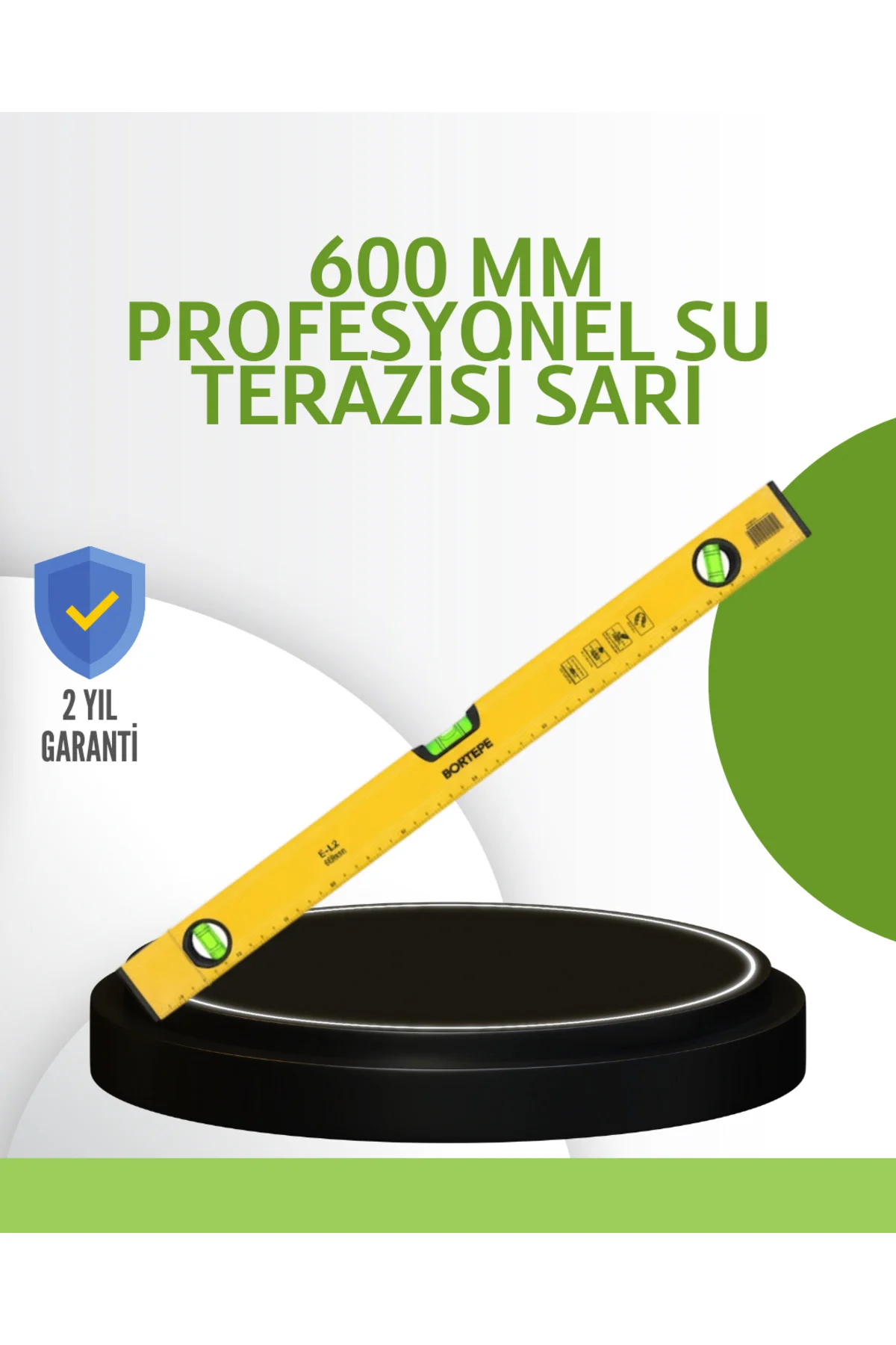 Hassas Ölçüm Sağlayan 600 mm Sarı Su Terazisi