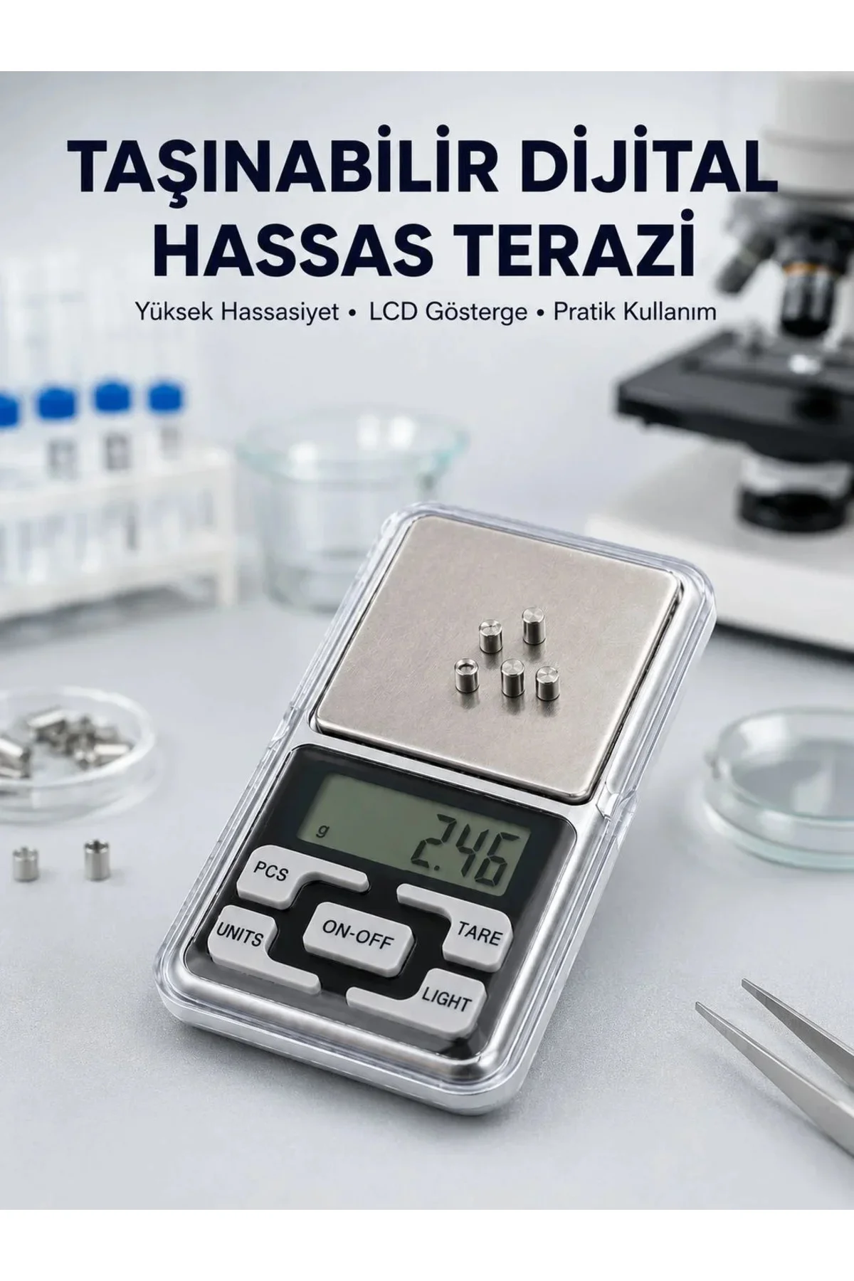 Hassas Tartım İçin Dijital Cep Terazisi Sayma Modlu