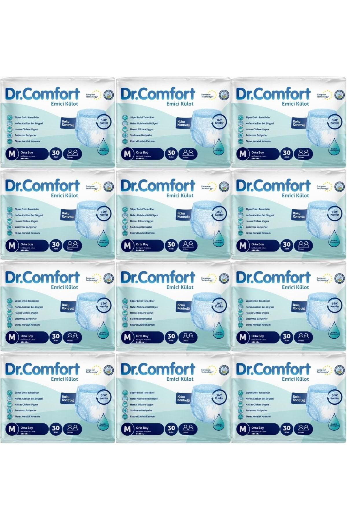 Dr.Comfort Hasta Bezi Yetişkin Emici Külot M-Orta 360 Adet (12Pk*30)