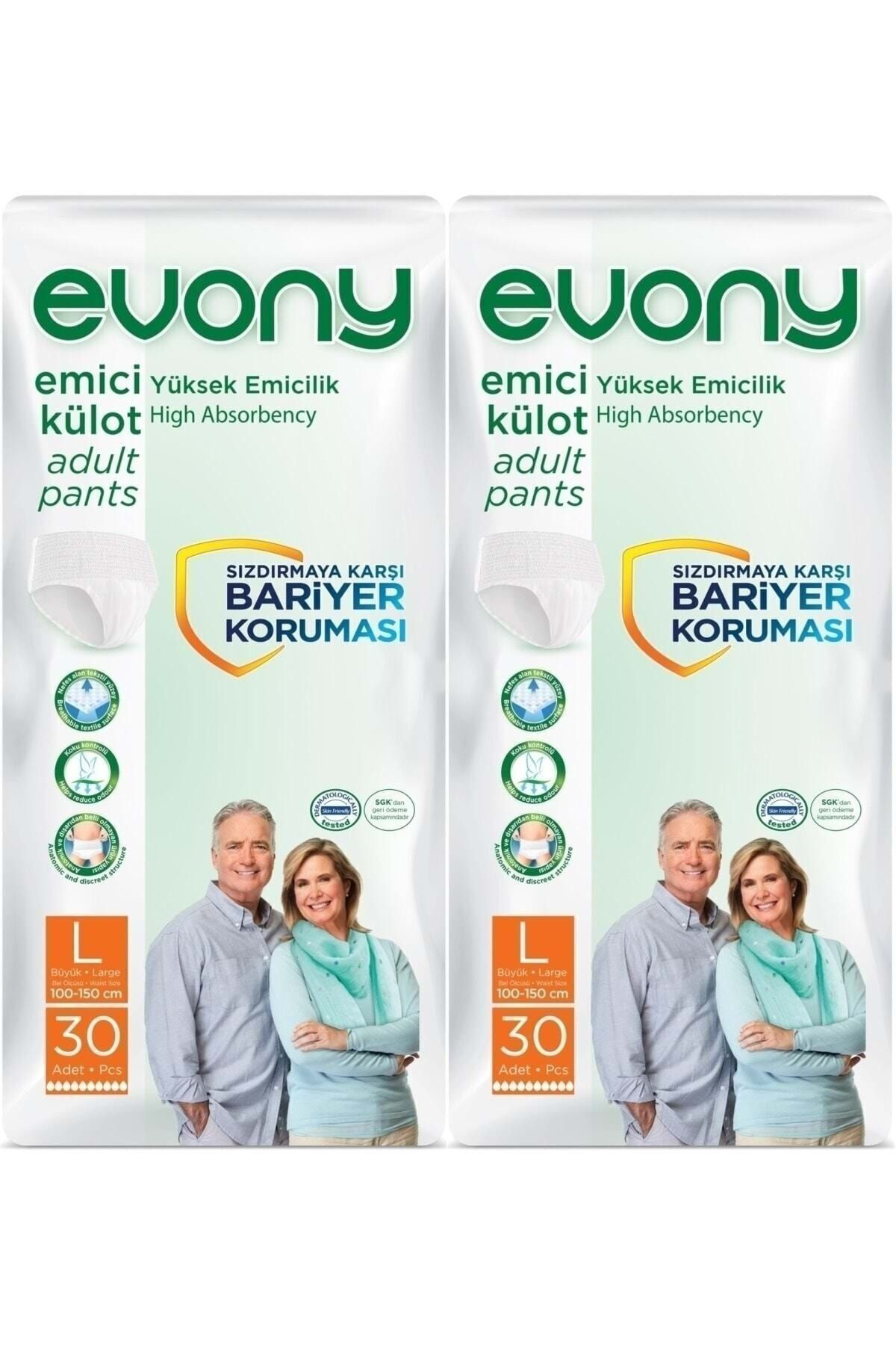 Evony Hasta Bezi Yetişkin Emici Külot L-Büyük Boy 60 Adet (2Pk*30)