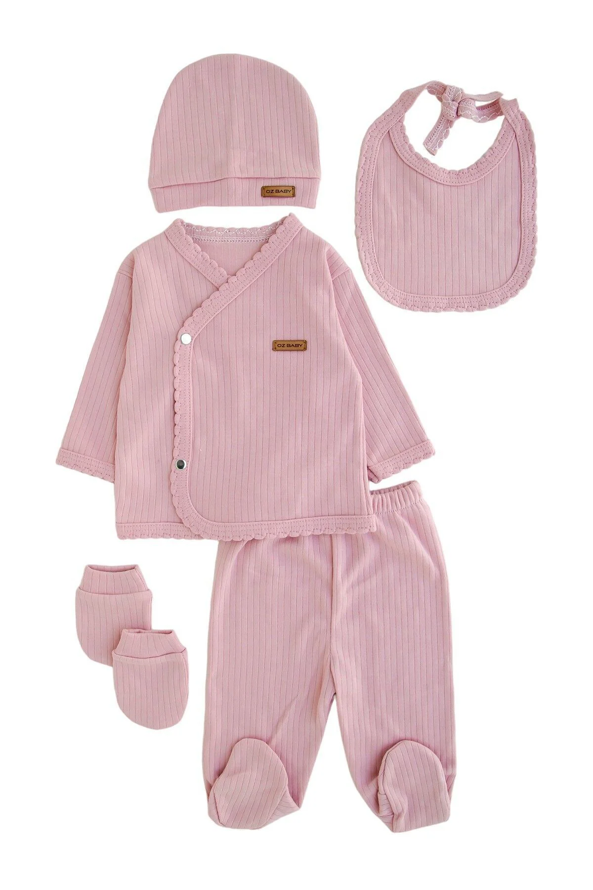 Hastane Çıkışı Organik Pamuklu Kumaş - Ozbaby 5'li Yeni Doğan Beb