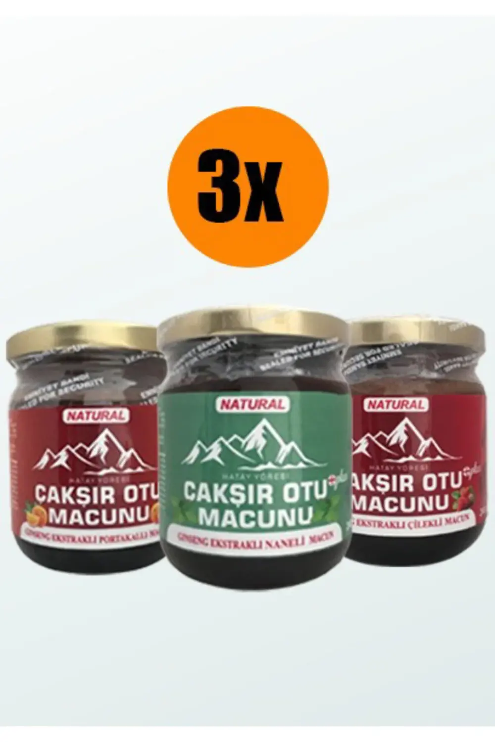 Hatay Yöresi 3 lü (PORTAKAL- ÇİLEK - NANE) Çakşır Otu Macunu 240g