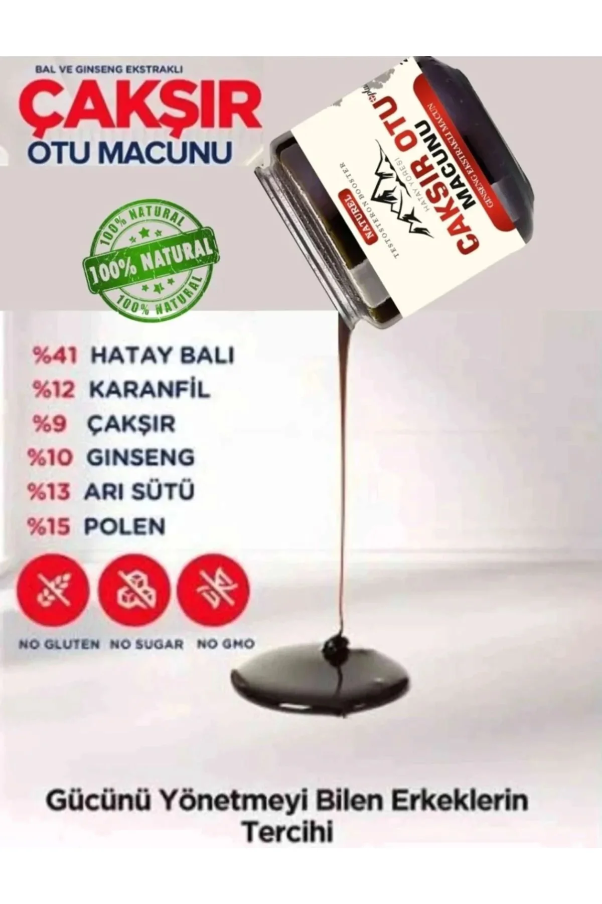 Hatay Yöresi Çakşır Otu Erkeklere Özel Yükseltici Bitkisel Macun 240 gr x 3 Adet