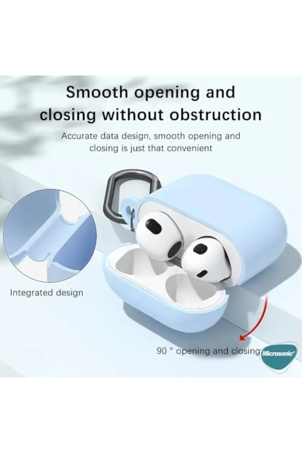 Hatps AirPods 4 Kılıf Askılı Mat Silikon Siyah [AirPods 4 ile Uyu