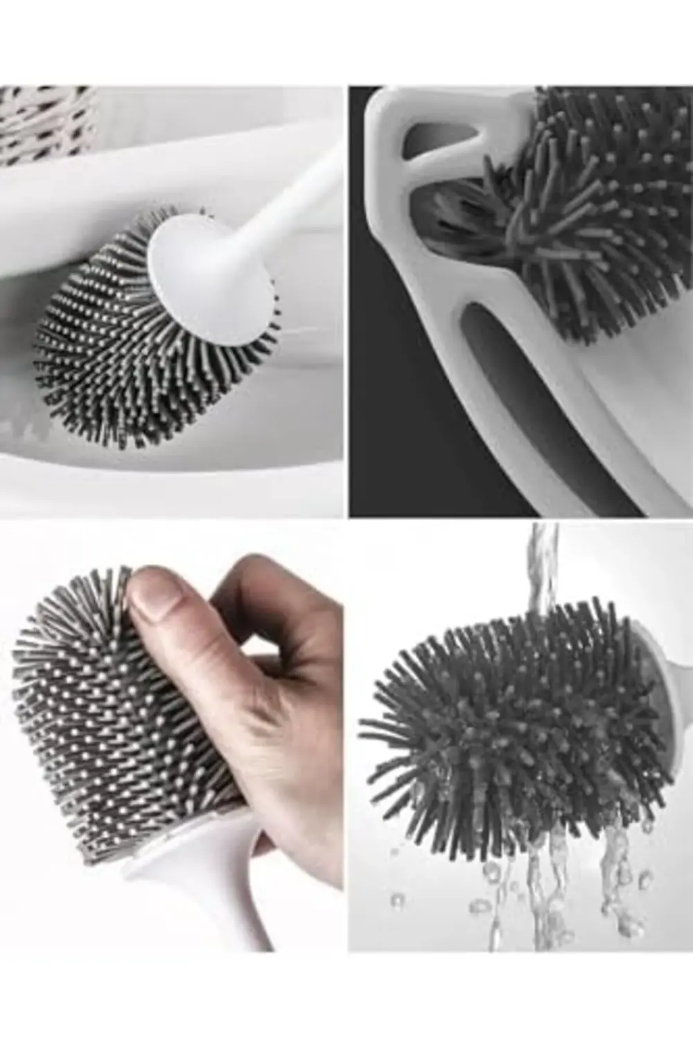 Haus Silikon Wc Tuvalet Fırçası Klozet Fırçası Oval Gri 1185222