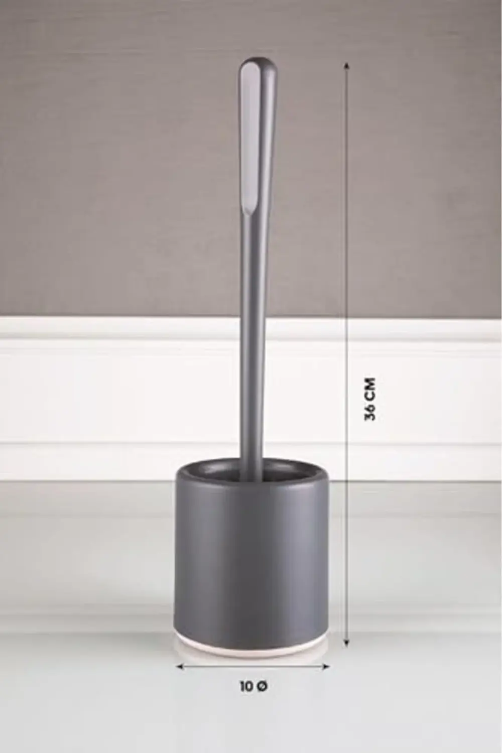 Haus Silikon Wc Tuvalet Fırçası Klozet Fırçası Oval Gri 1185222