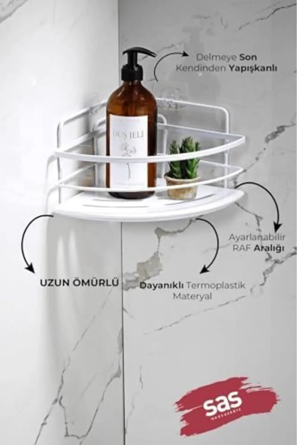 Haus Yapışkanlı Ömür Boyu Paslanmaz Kristal Ayarlanabilir Raf Ban