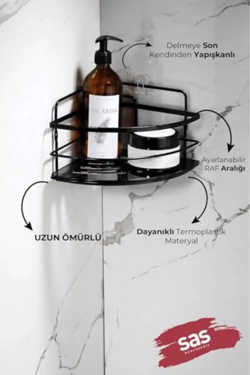 Haus Yapışkanlı Ömür Boyu Paslanmaz Kristal Ayarlanabilir Raf Ban