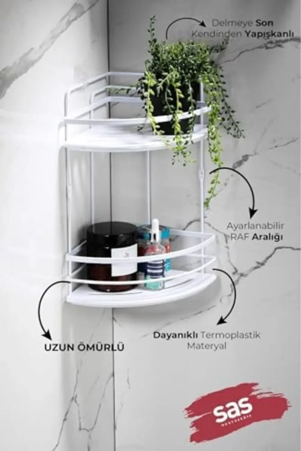 Haus Yapışkanlı Ömür Boyu Paslanmaz Kristal Ayarlanabilir Raf Ban