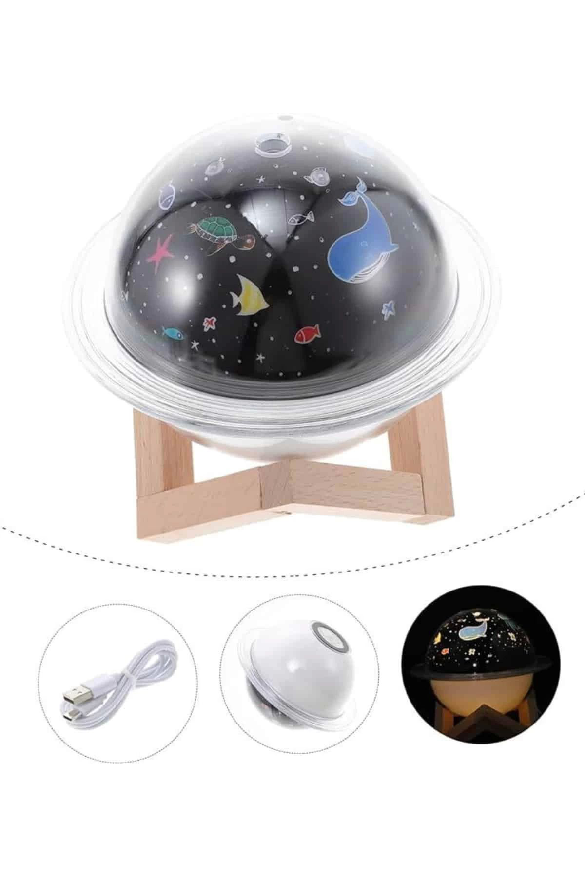 Yusuftex Hava Nemlendirici Led İşıklı Gece Lambası Yıldız Görünümlü Renk D