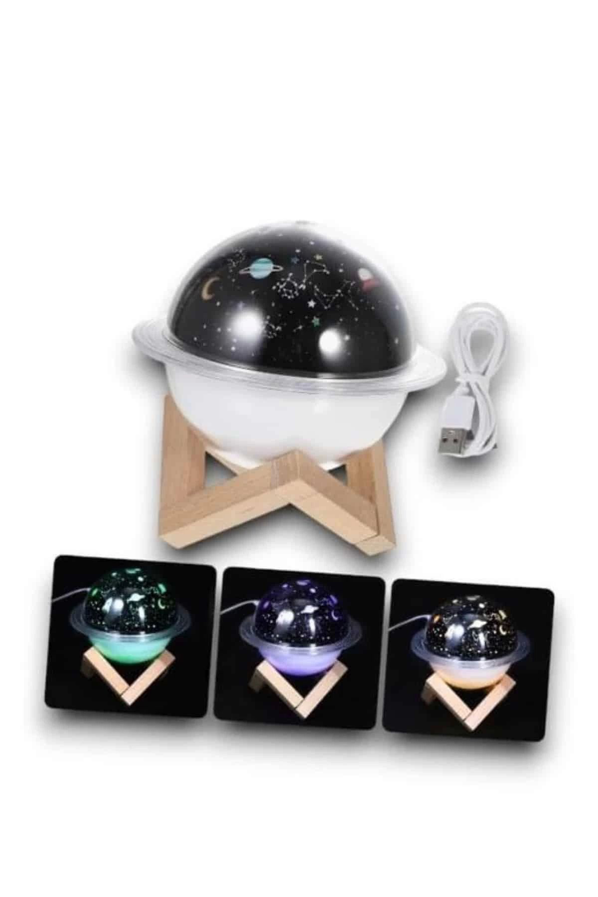 Yusuftex Hava Nemlendirici Led İşıklı Gece Lambası Yıldız Görünümlü Renk D