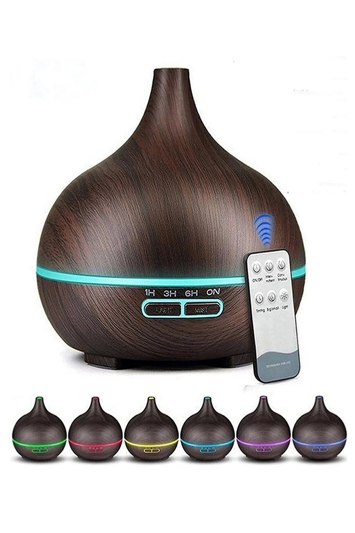 Hava Nemlendirici 7 Led Işıklı Aromatik Oda Kokusu 550 Ml Kahve A