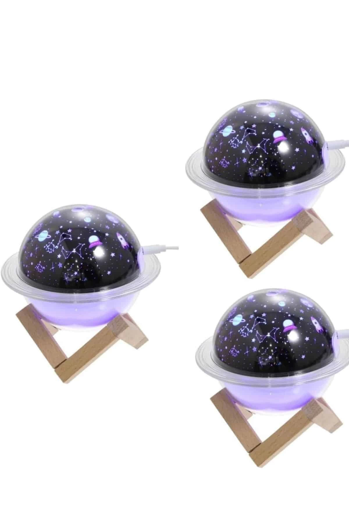Yusuftex Hava Nemlendirici Led İşıklı Gece Lambası Yıldız Görünümlü Renk D