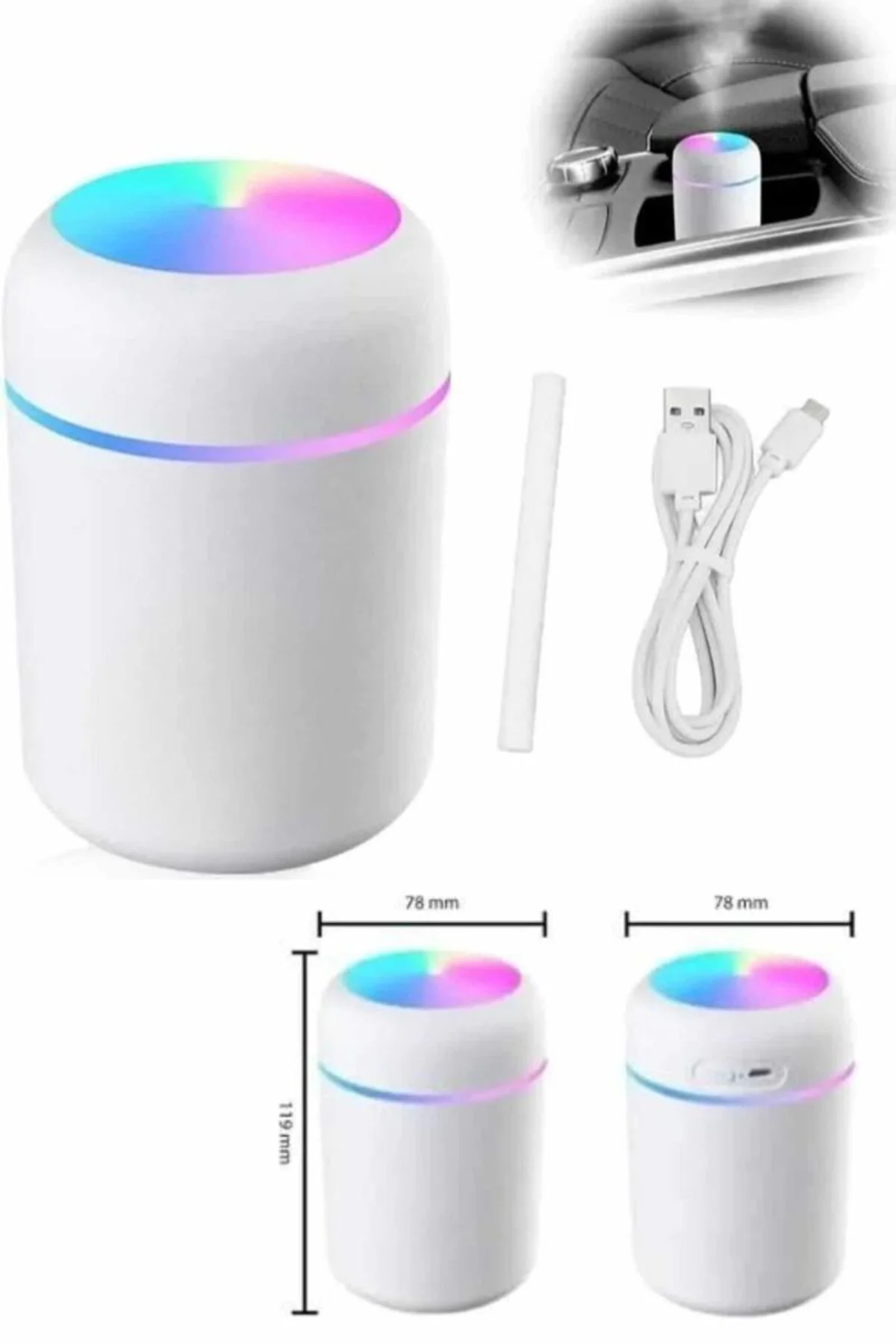 Hava Nemlendirici Buhar Makinesi Led Işıklı Usb Dekoratif Nemlendirici Yeni Nesil