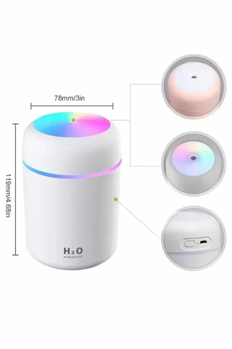 Hava Nemlendirici Buhar Makinesi Led Işıklı USB Dekoratif Nemlend