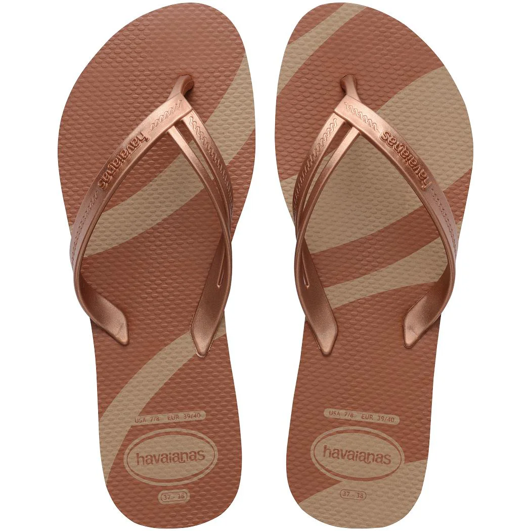 HAVAIANAS Elegance Print Pink Gold Parmak Arası Terlik 4148804-35