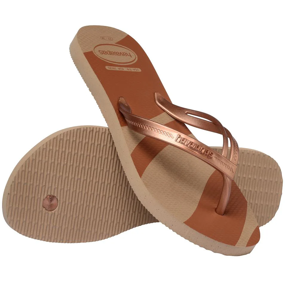 HAVAIANAS Elegance Print Pink Gold Parmak Arası Terlik 4148804-35