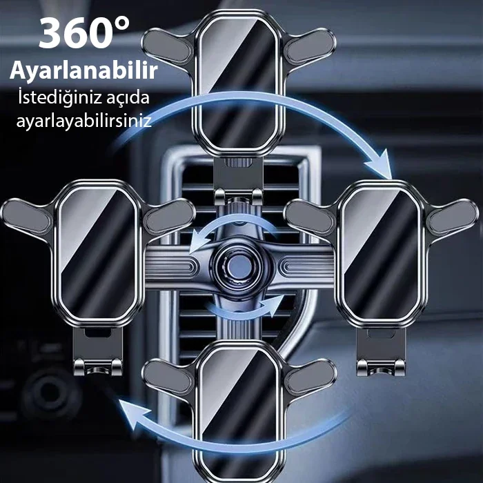 Havalandırma Tipi Telefon Tutucu - 360° Dönebilir Kompakt Araç İçi Standı Havalandırma Tipi Telefon Tutucu - 360° Dönebilir Kompakt Araç İçi Standı