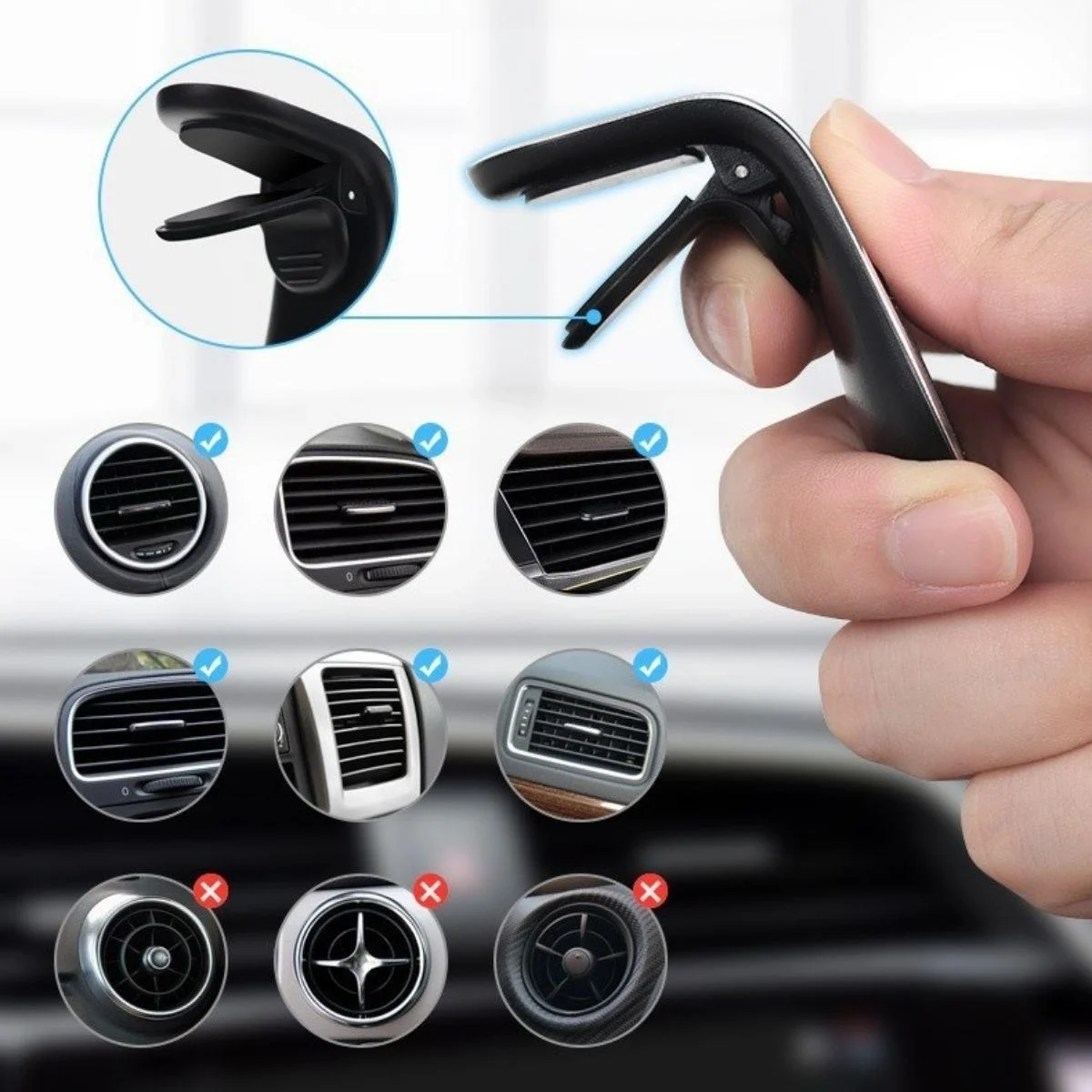 Havalanndırma Izgarasına Takılabilen Mandallı Mıknatıslı Oto Araç Içi Manyetik Telefon Tutucu Bx40 Havalanndırma Izgarasına Takılabilen Mandallı Mıknatıslı Oto Araç Içi Manyetik Telefon Tutucu Bx40
