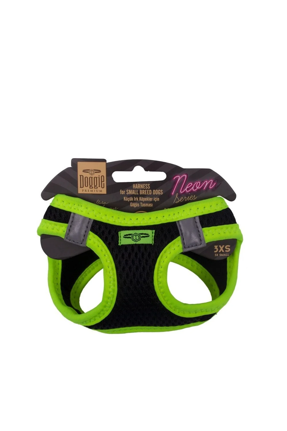 Havalı Dokumadan Neon Serisi El Yapımı Küçük Irk Köpek Göğüs Tasması 3xs 22-26cm - Red