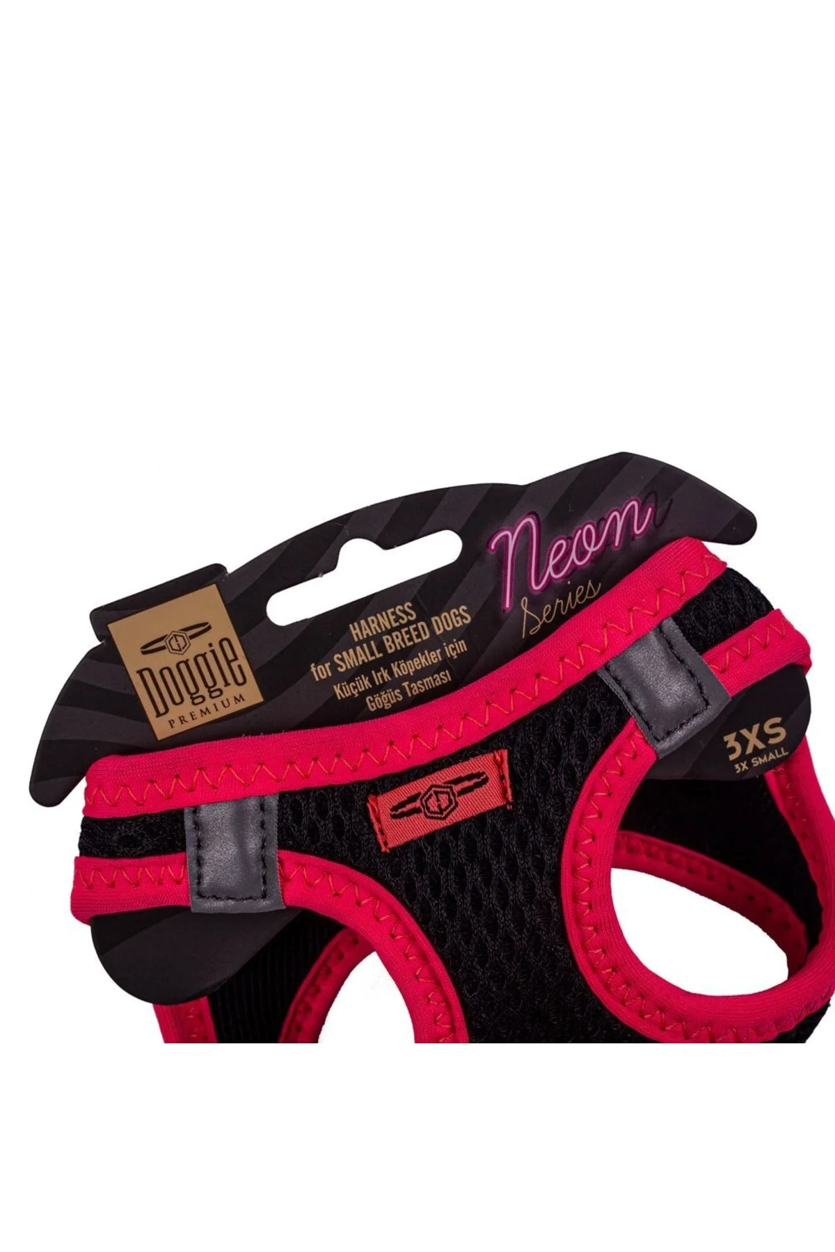 Havalı Dokumadan Neon Serisi El Yapımı Küçük Irk Köpek Göğüs Tasması 3xs 22-26cm