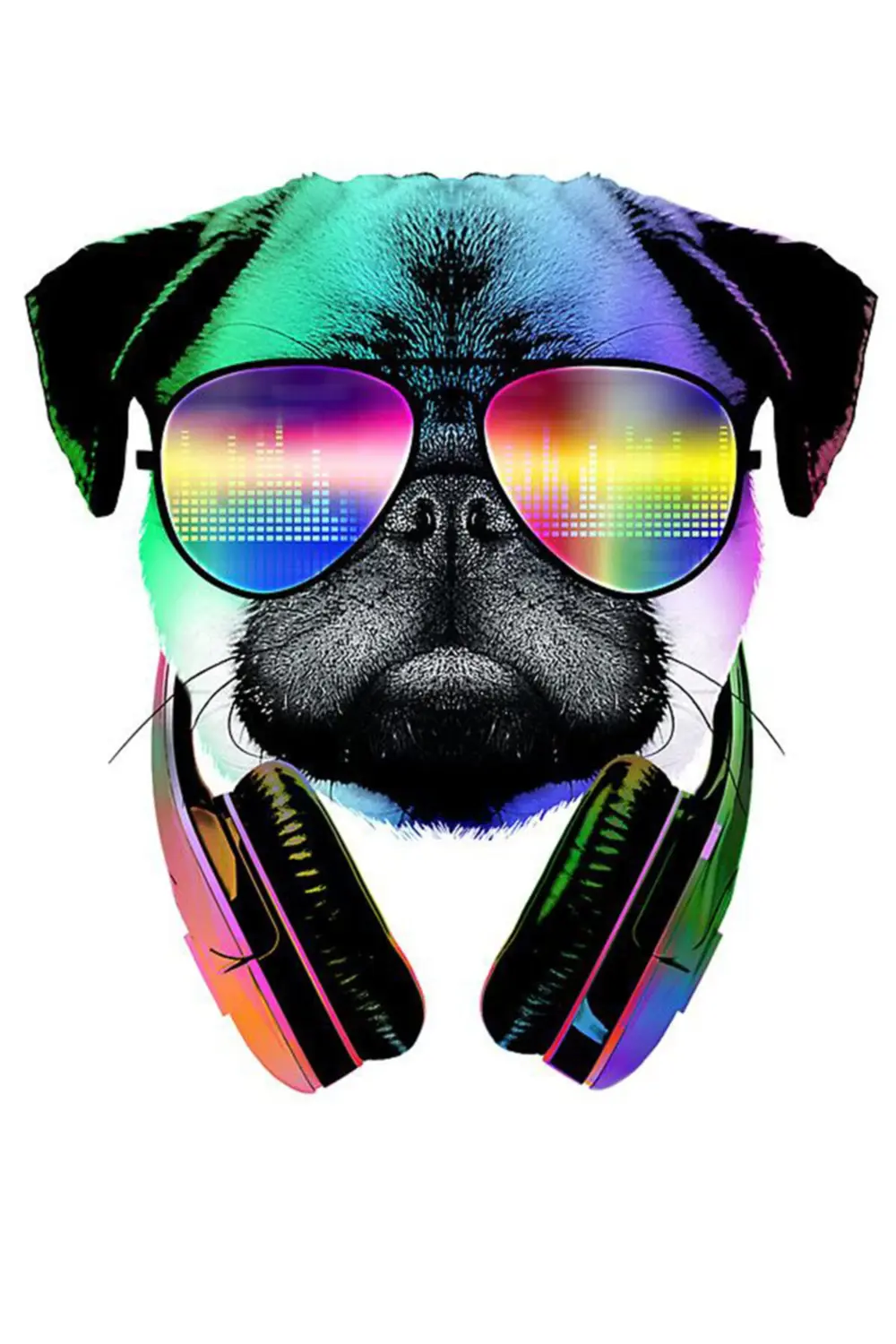 Havalı Gözlüklü Köpek Ahşap Poster 20x30