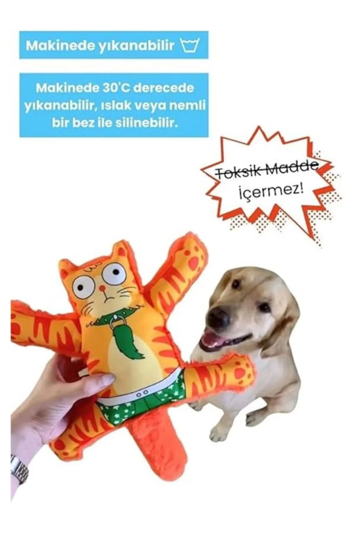 Havhav Mihav Sesli Köpek Oyuncağı Turuncu Renkli Kedi Şekilli Köp