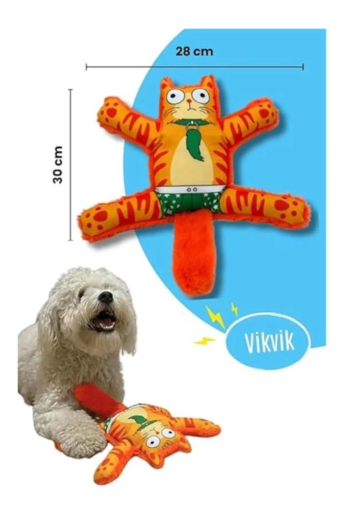 Havhav Mihav Sesli Köpek Oyuncağı Turuncu Renkli Kedi Şekilli Köp