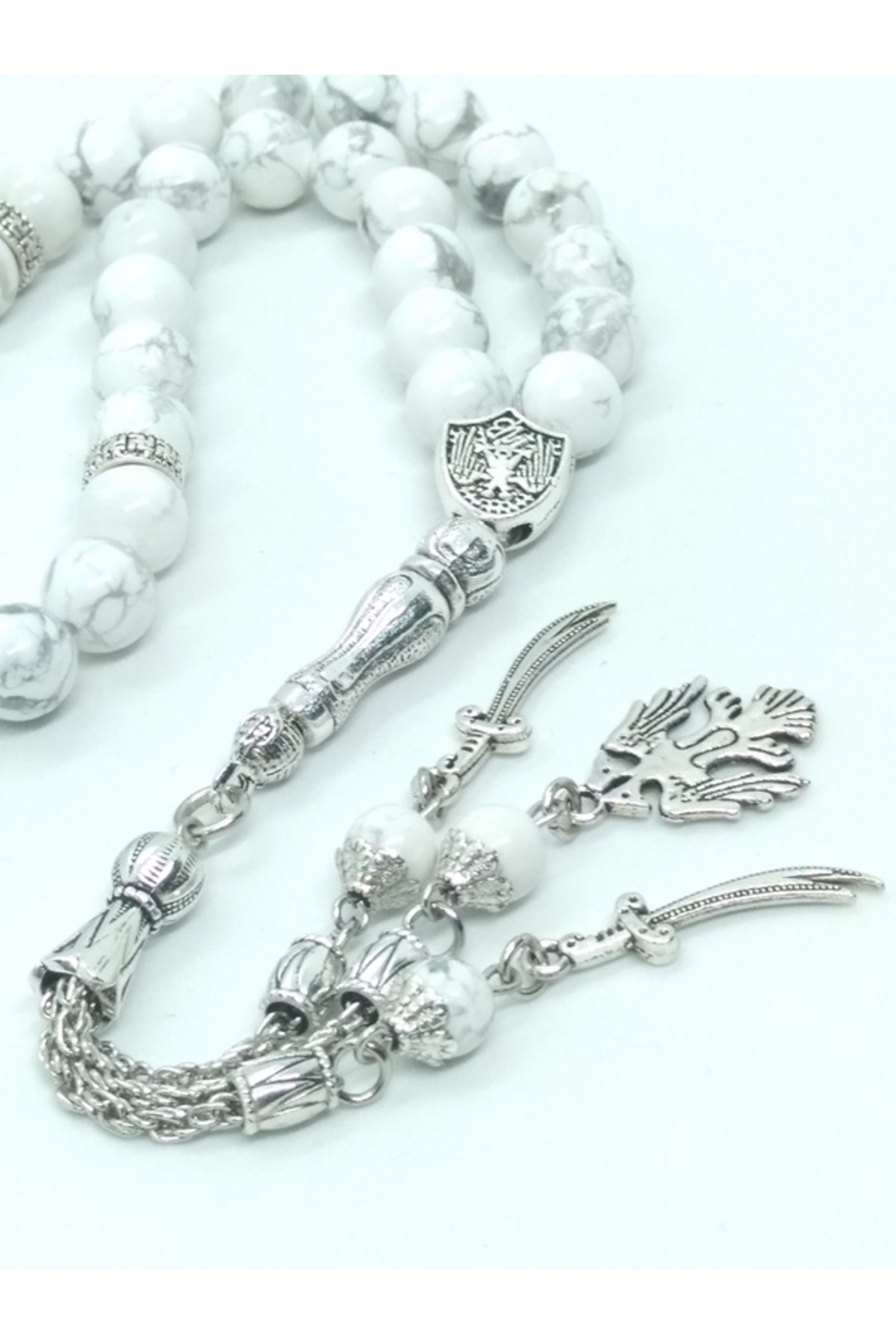 Taşlı İşler Havlit Doğal Taşlı Tespih, Selçuklu Kartalı Ve Zülfikar Figürlü..