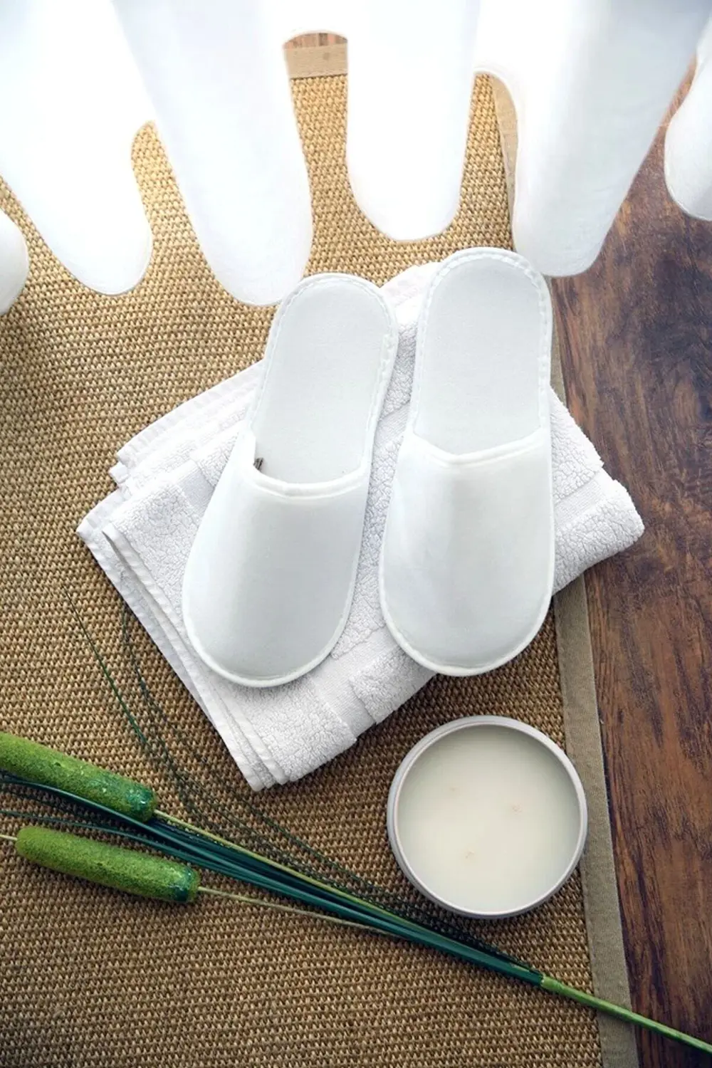 Havlu Otel Terliği (10 ÇİFT) Kaymaz Taban