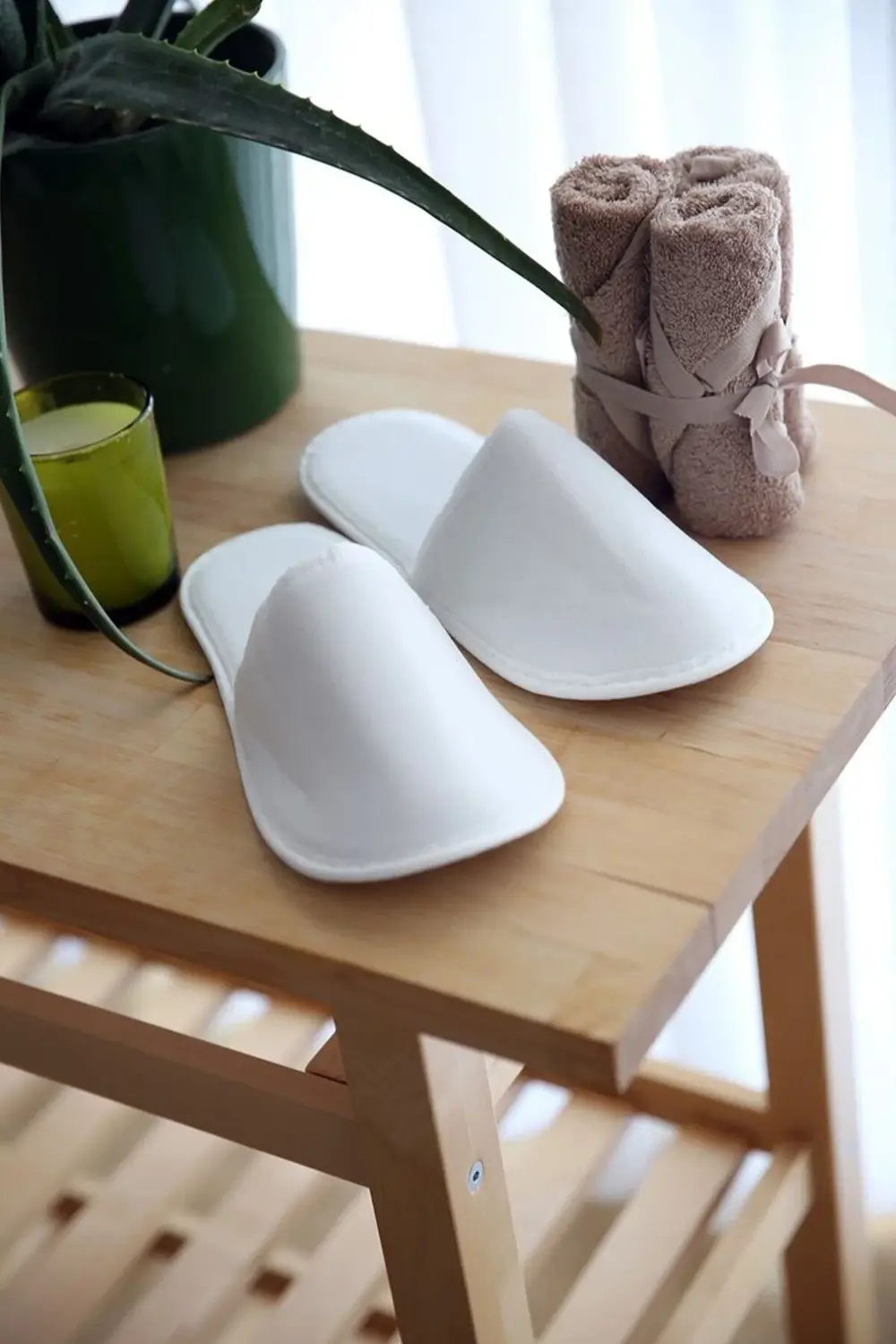 Havlu Otel Terliği (10 ÇİFT) Kaymaz Taban