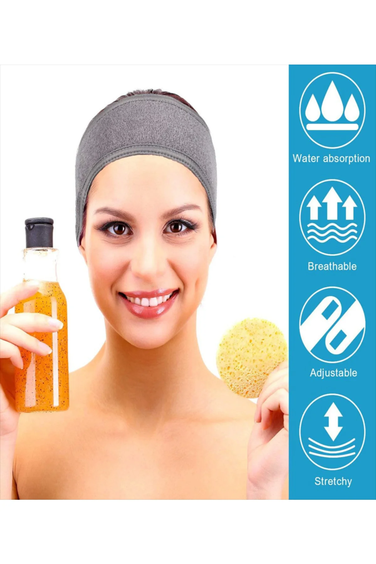 Havlu Saç Bandı 4'lü Sporcu Saç Bandı Makyaj Bandı Ter Bandı