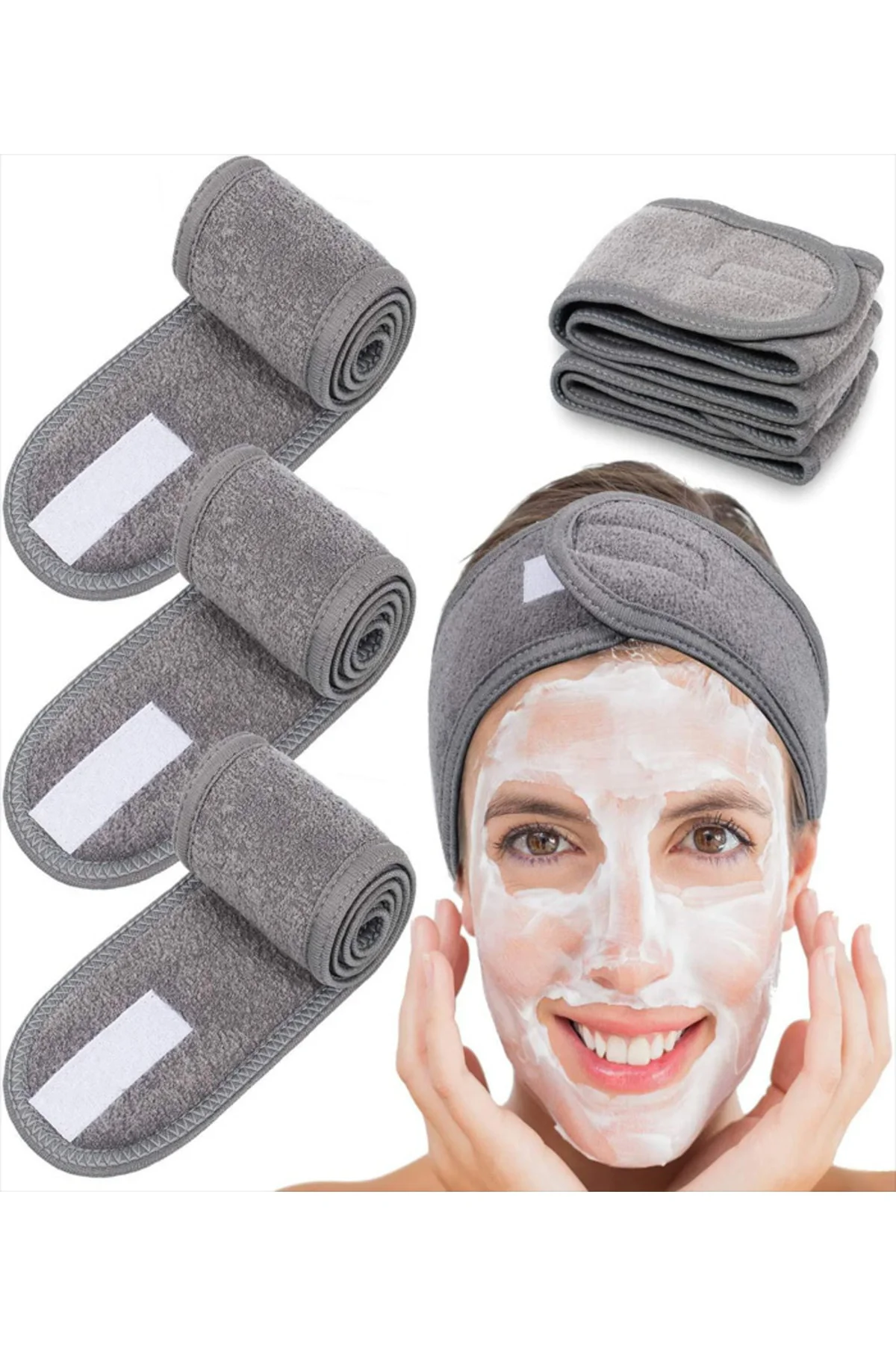 Havlu Saç Bandı 4'lü Sporcu Saç Bandı Makyaj Bandı Ter Bandı