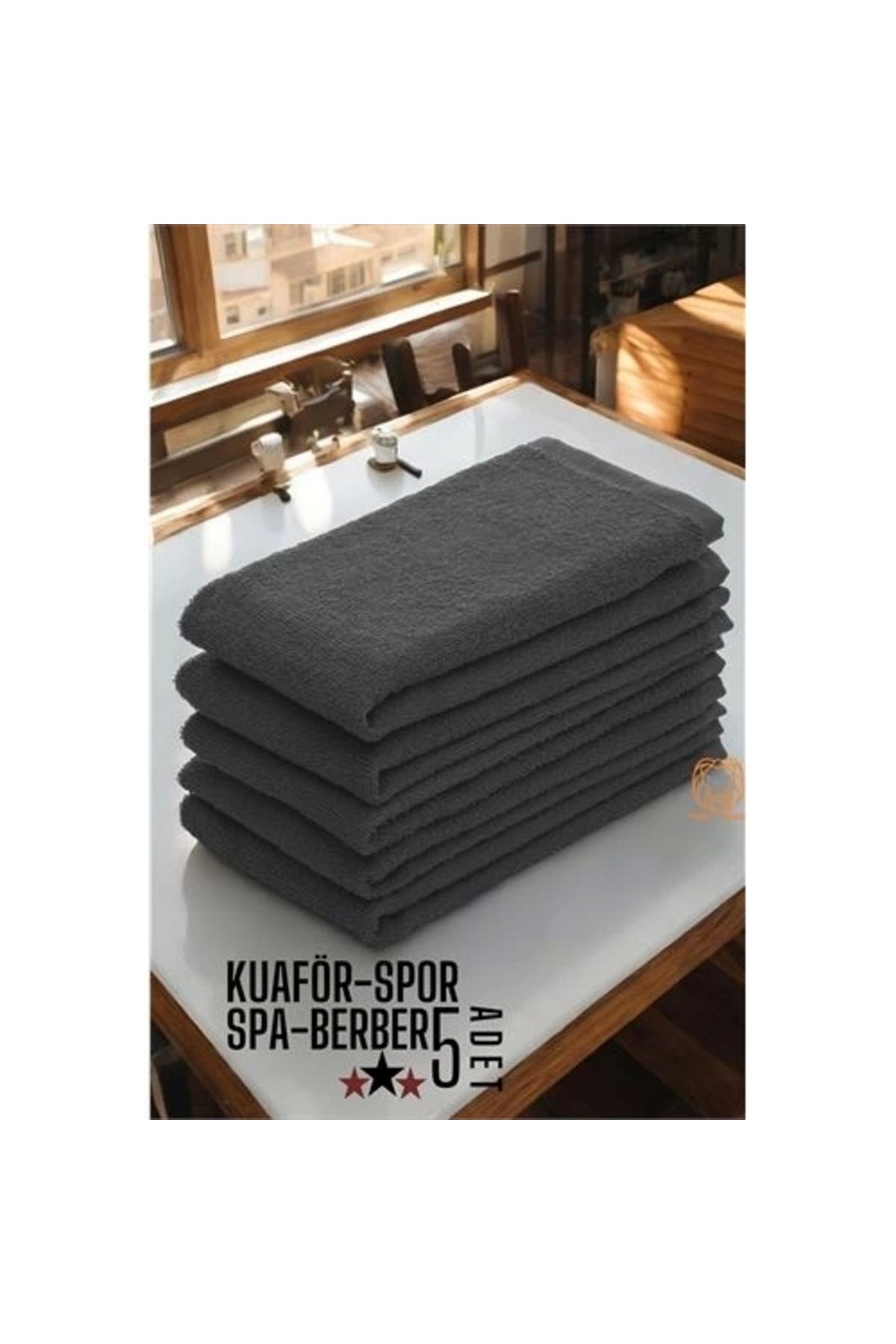 Havlu Seti Kuaför Berber Spor Spa Salon Havlusu Mikrofiber Gri