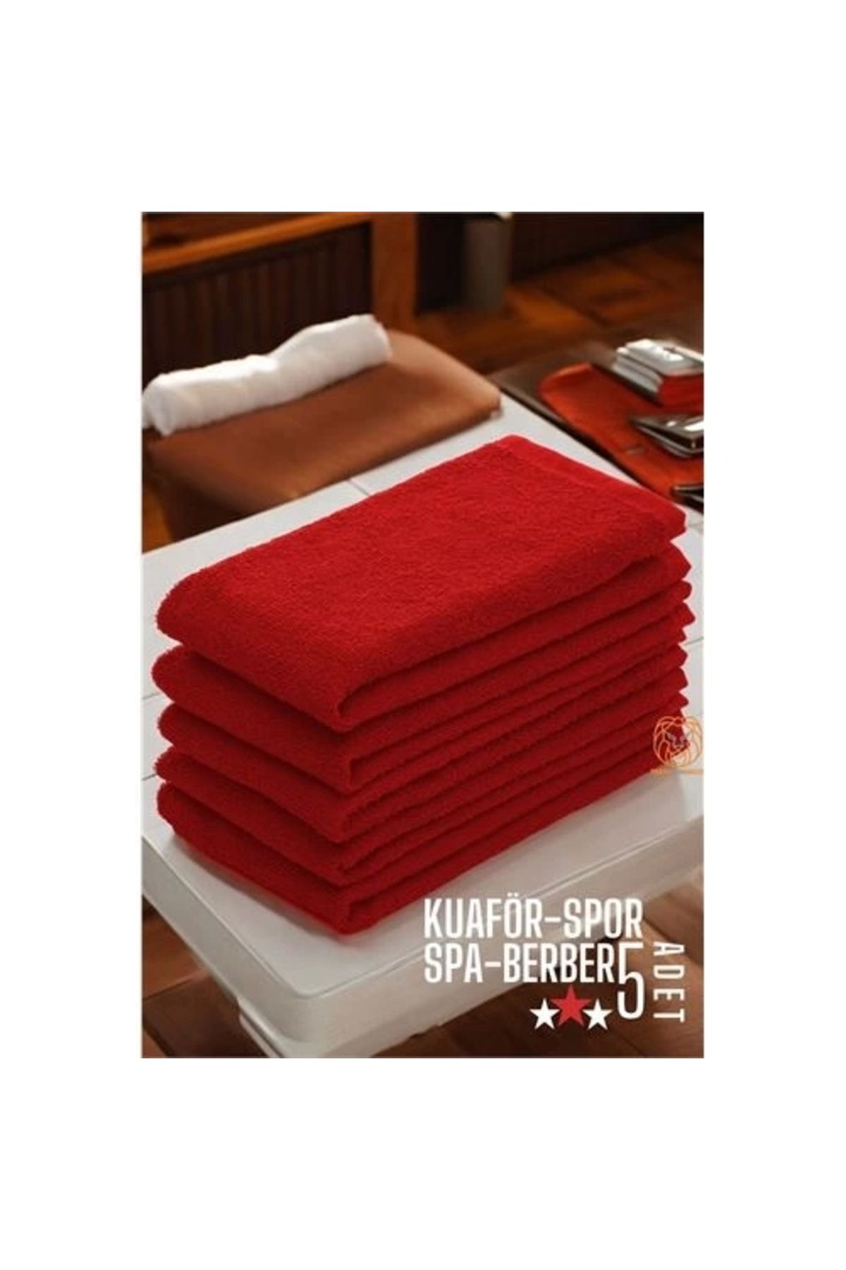 Havlu Seti Kuaför Berber Spor Spa Salon Havlusu Mikrofiber Kırmızı