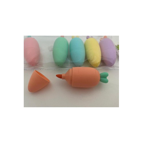 Havuç Tasarımlı Fosforlu Kalem Seti 5'li Renkli Fosforlu Kalemler