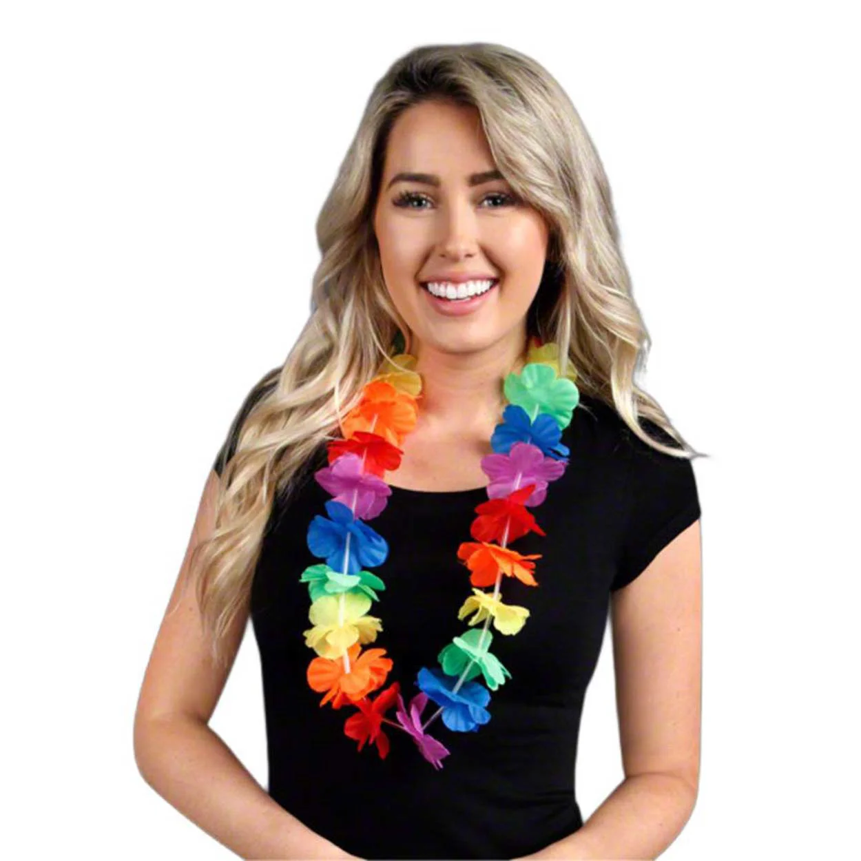 Hawaii Çiçekli Boyun Kolyesi - Renkli Tropikal Parti Leisi | Luau Aksesuarı