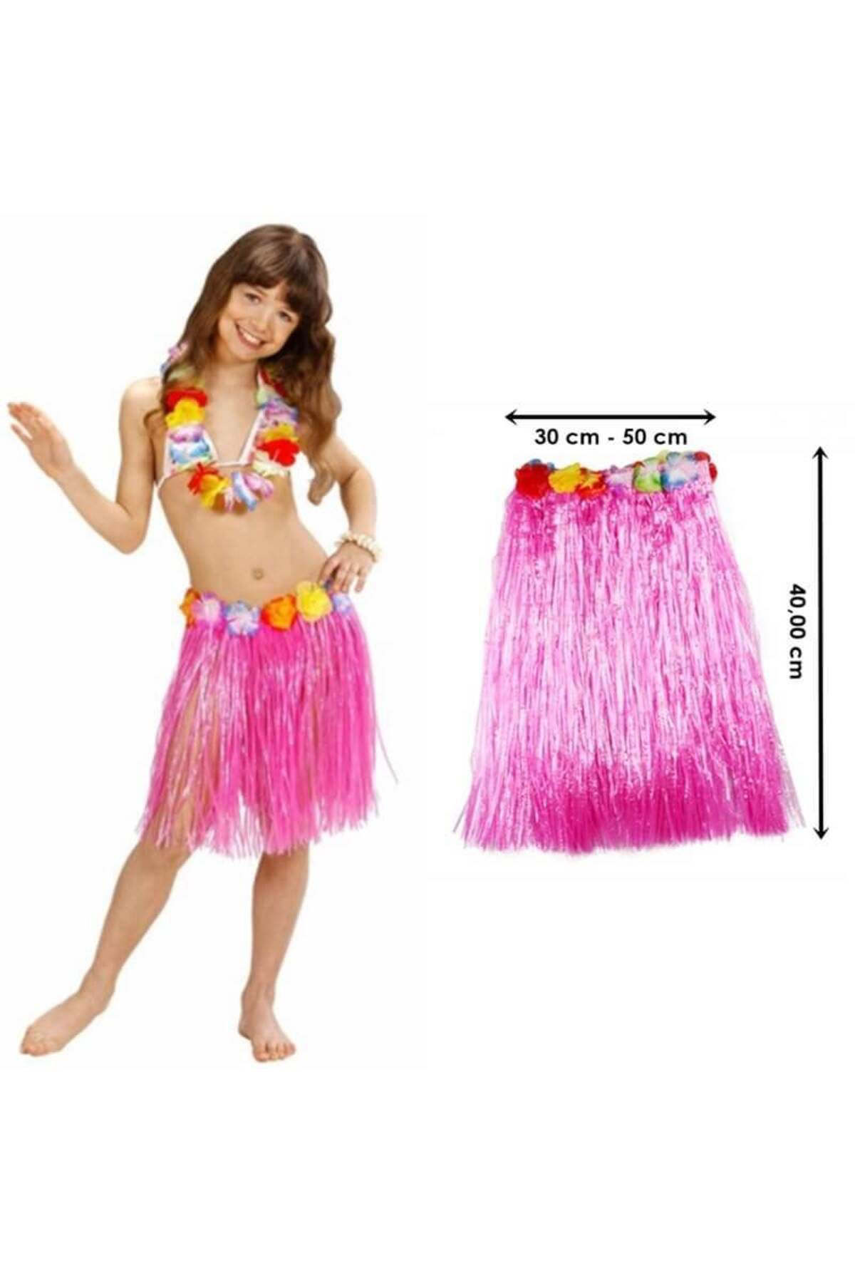 Ok Aksesuar Hawaii Hula Eteği Pembe Renk 40 Cm  Go50603476570