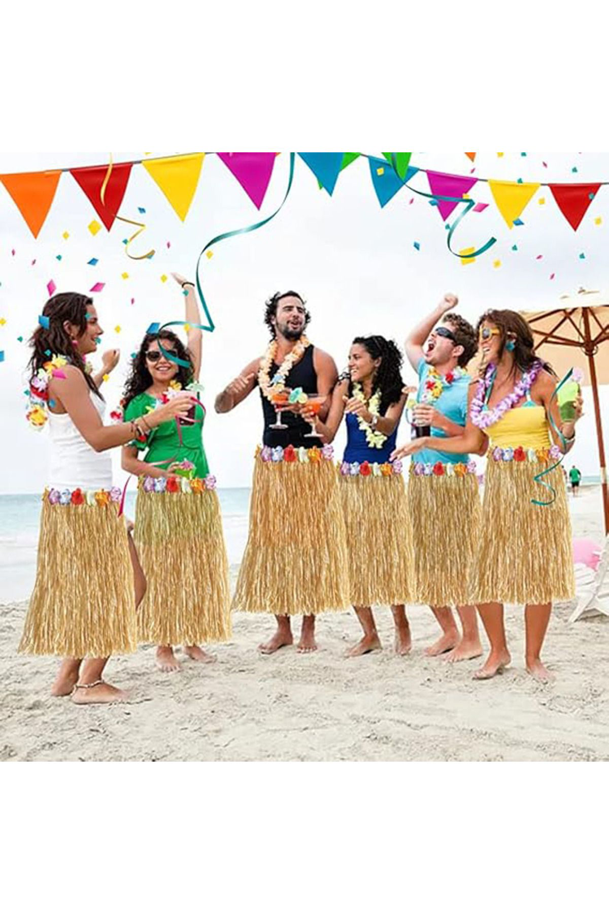 Ok Aksesuar Hawaii Tarzi Hula Eteği – 60 Cm Hasir Naturel Etek (5060)