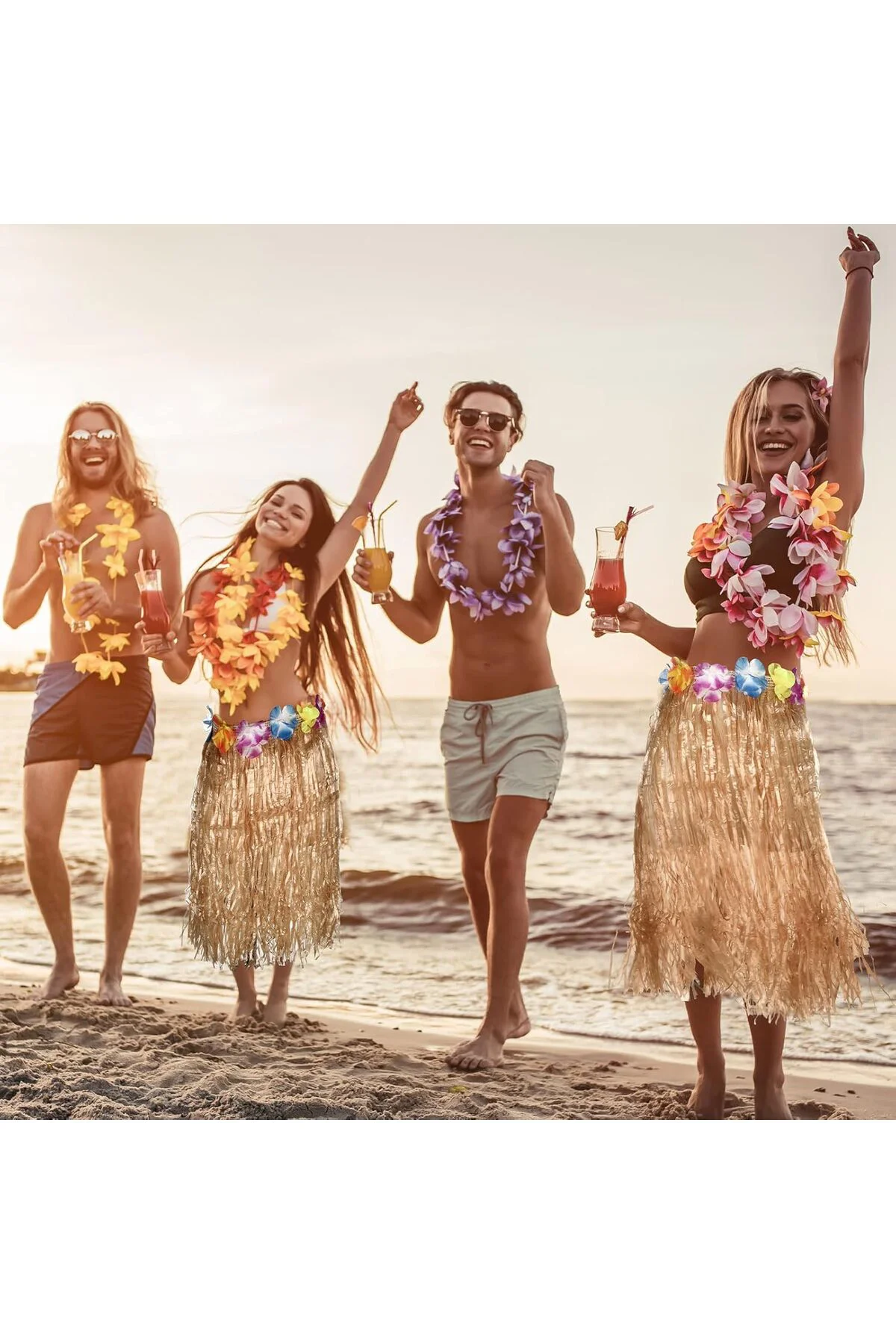 Hawaii Tarzı Hula Eteği – 60 cm Hasır Naturel Etek (5060)