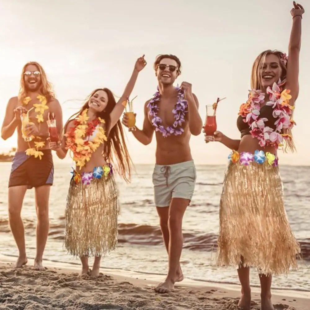 Hawaii Tarzı Hula Eteği – 60 cm Hasır Naturel Etek