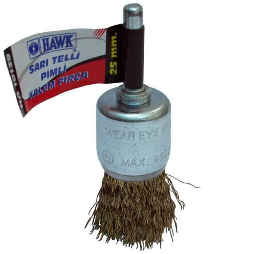 Hawk  10137 Sarı Telli Pimli Daire Fırça 30Mm