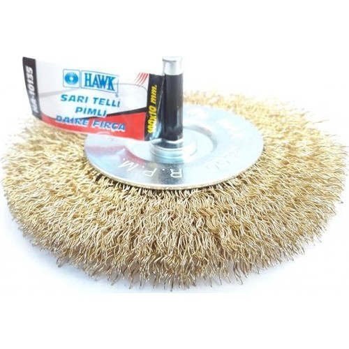 Hawk  Ha10135 Pimli Sarı Tel Daire Fırça 100X10 Mm