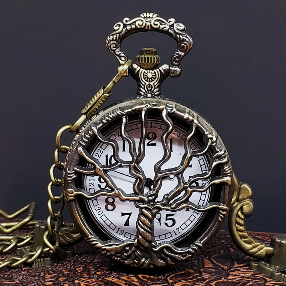 Just Cheap Store Hayat Ağaçı Tasarımlı Köstekli Saat Just Cheap Store Hayat Ağaçı Tasarımlı Köstekli Saat