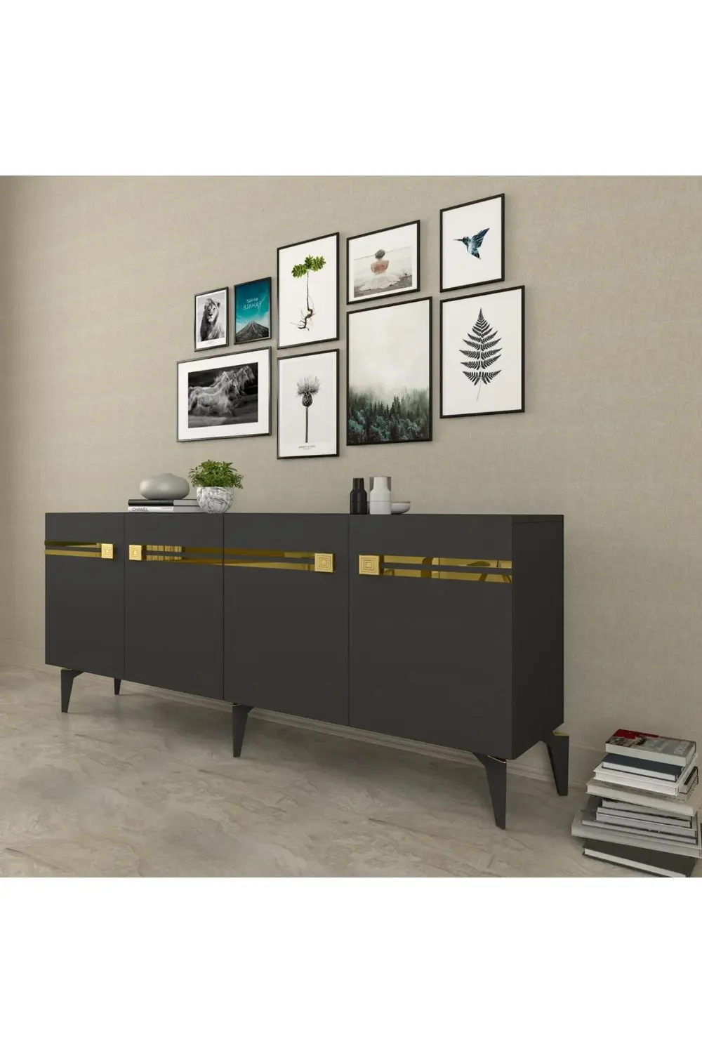 HAYATCT (KB150)  KONSOL ANTRASİT-ALTIN