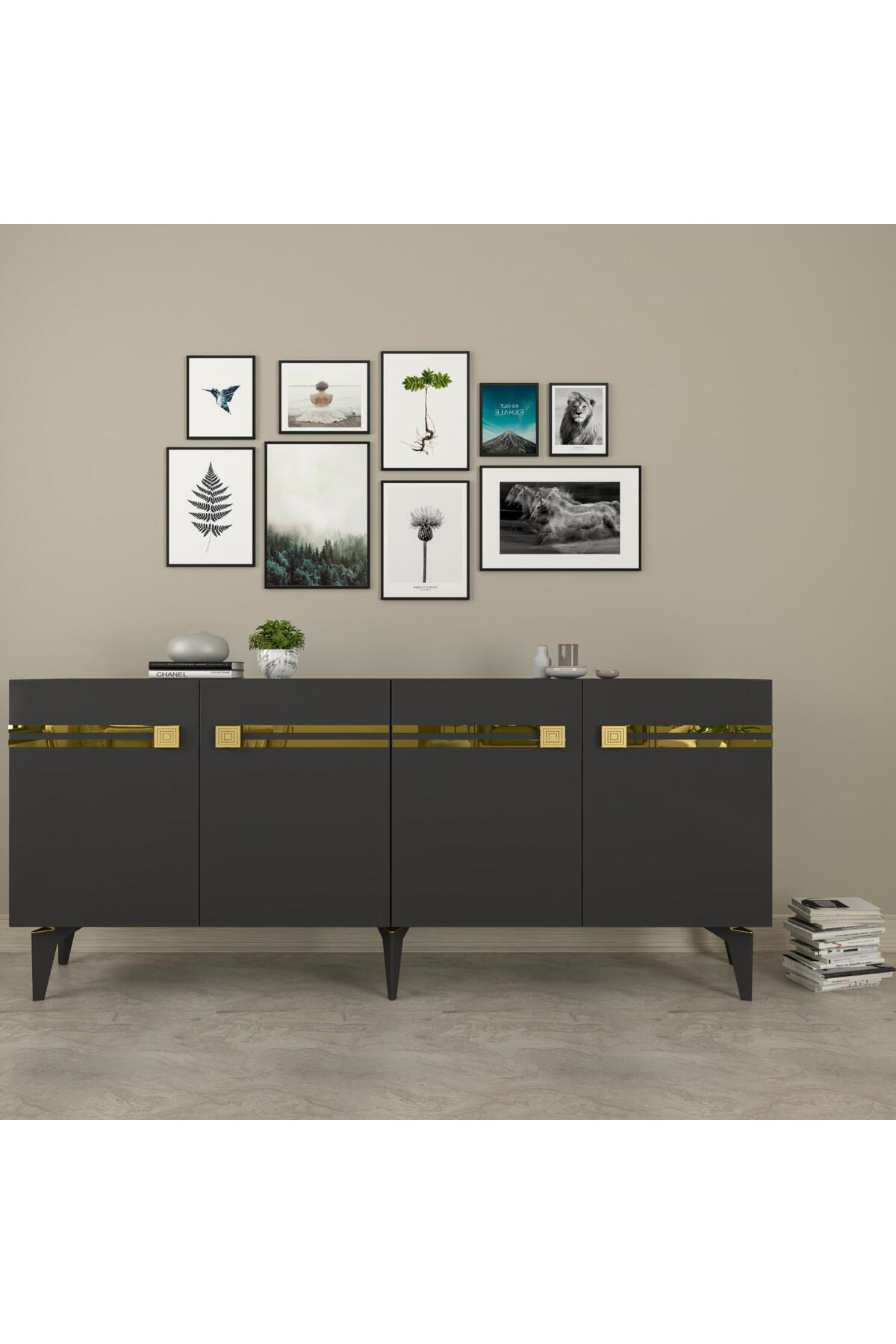 Cantek Dizayn Hayatct (Kb150) Konsol Antrasit-Altin